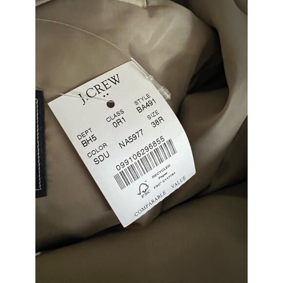 NWT J. Crew Men's Slim-Fit Thompson Performance Suit Jacket Sandy Dune Size 38R - Picture 11 of 14